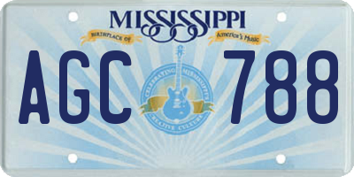 MS license plate AGC788