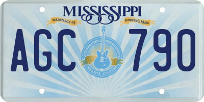 MS license plate AGC790