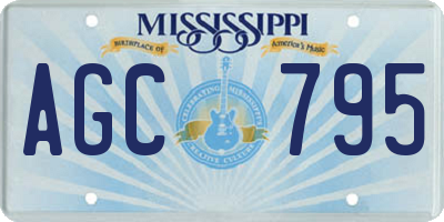 MS license plate AGC795