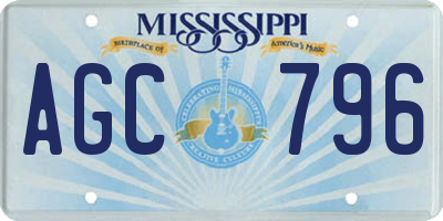 MS license plate AGC796