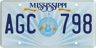 MS license plate AGC798