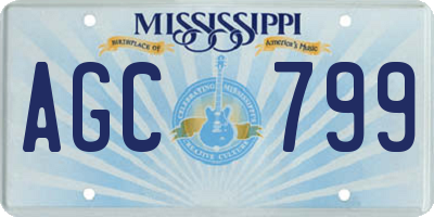 MS license plate AGC799