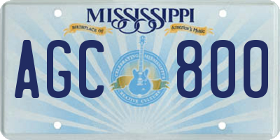 MS license plate AGC800