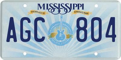 MS license plate AGC804