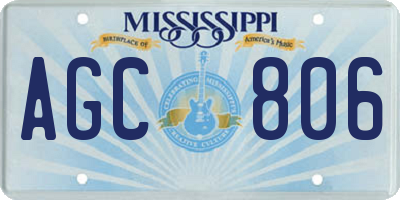 MS license plate AGC806