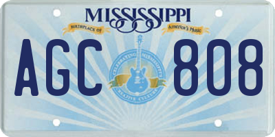 MS license plate AGC808
