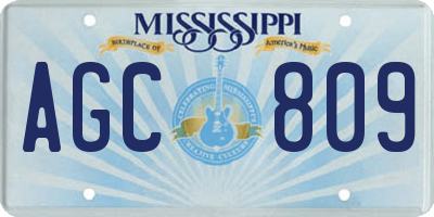 MS license plate AGC809