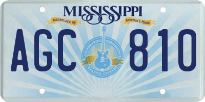 MS license plate AGC810