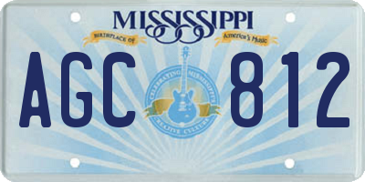 MS license plate AGC812
