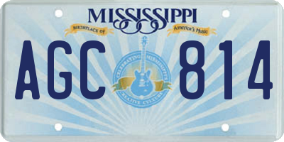MS license plate AGC814