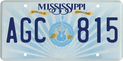 MS license plate AGC815