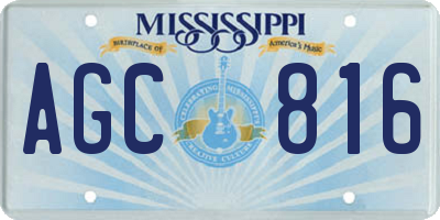 MS license plate AGC816