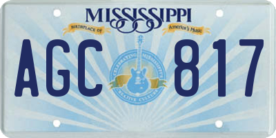 MS license plate AGC817