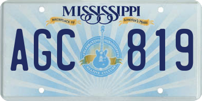 MS license plate AGC819