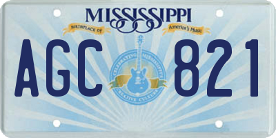 MS license plate AGC821