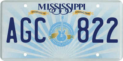 MS license plate AGC822