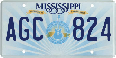 MS license plate AGC824