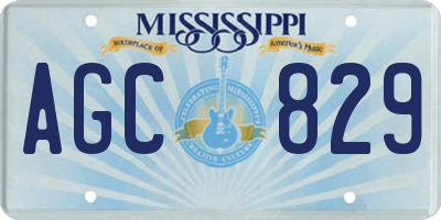 MS license plate AGC829