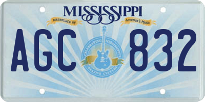 MS license plate AGC832