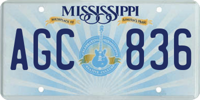 MS license plate AGC836