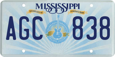 MS license plate AGC838
