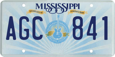 MS license plate AGC841