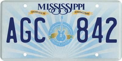 MS license plate AGC842