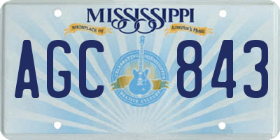 MS license plate AGC843