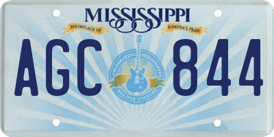 MS license plate AGC844