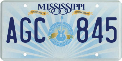 MS license plate AGC845