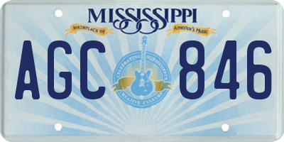 MS license plate AGC846