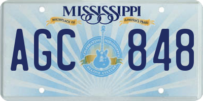 MS license plate AGC848