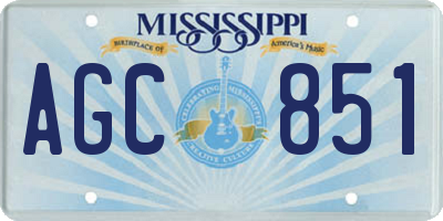 MS license plate AGC851
