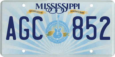 MS license plate AGC852