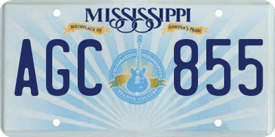 MS license plate AGC855