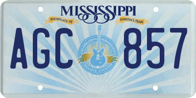MS license plate AGC857