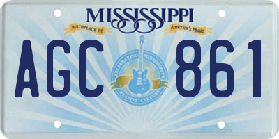 MS license plate AGC861