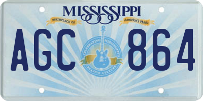 MS license plate AGC864