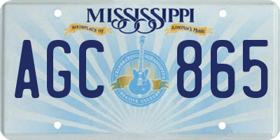 MS license plate AGC865