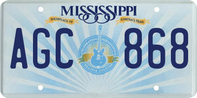 MS license plate AGC868