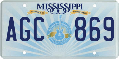 MS license plate AGC869