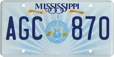MS license plate AGC870