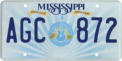 MS license plate AGC872