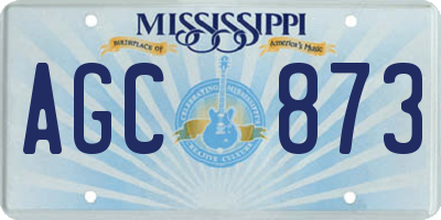 MS license plate AGC873