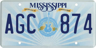 MS license plate AGC874