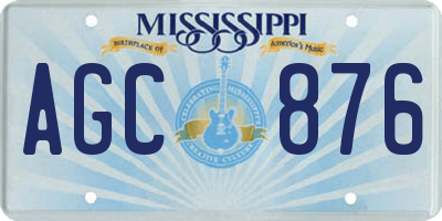 MS license plate AGC876