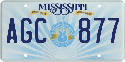 MS license plate AGC877