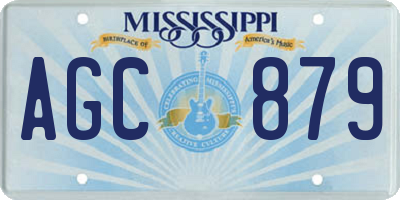 MS license plate AGC879