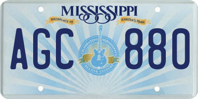 MS license plate AGC880