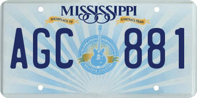 MS license plate AGC881